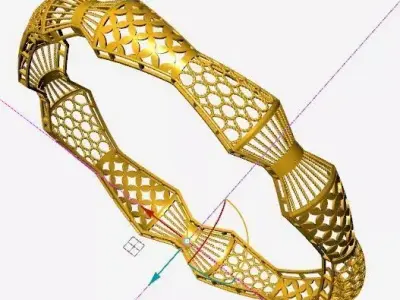 1228 Honeycomb and Blossom Bangle 3D print model