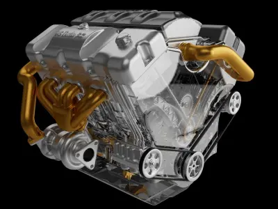 V6 engine 3D print model
