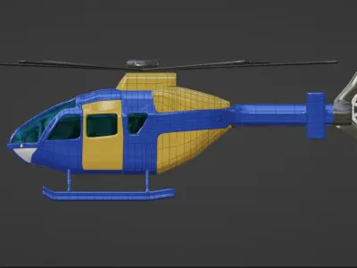 HELICOPTER GAME AND FILM READY 3D model
