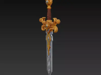 Luminara Dawnshard - Celestial Royal Relic Sword Low-poly 3D model