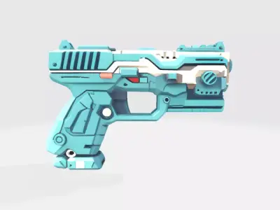 sci-fi pistol Low-poly 3D model shop
