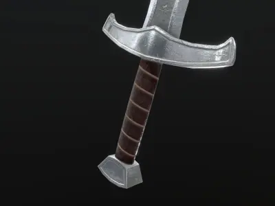 Magic Ice Sword Low-poly 3D model