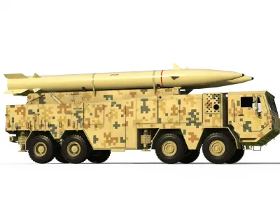 Zolfaghar Iranian road-mobile missile 3D model