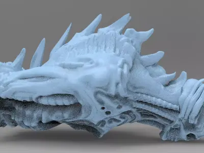 Alien organic Robot statue 2  3D model