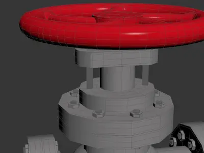  Valve With Gas Pipe 3D model