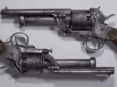 Revolver LeMat Low-poly 3D model
