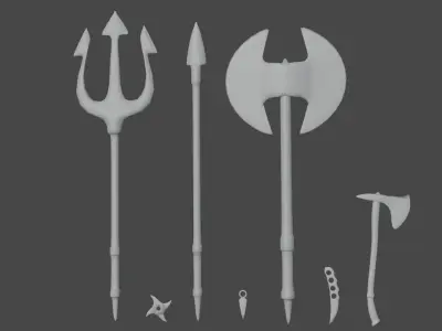 3D MODEL WEAPON PACK LOWPOLY  Low-poly 3D model