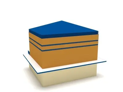 Low Poly Cinema Building Low-poly 3D model