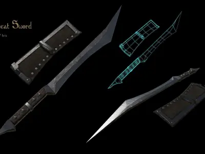 Fantasy Weapons Pack 2 - Brute Low-poly 3D model