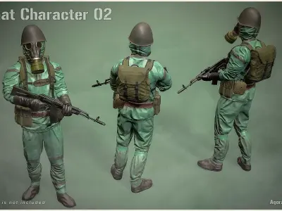 Hazmat Character 02 Low-poly 3D model