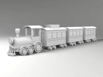 Toy Train Low-poly 3D model shop