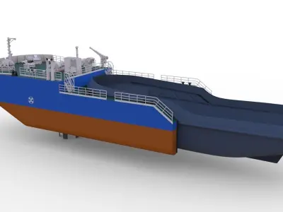 Detachable icebreaking bow Self propelled for Tug Boat 50 3D print model