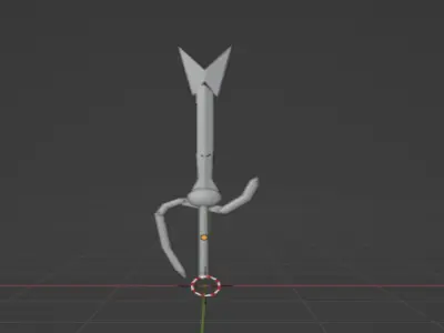 sword with arrow in it Free low-poly 3D model