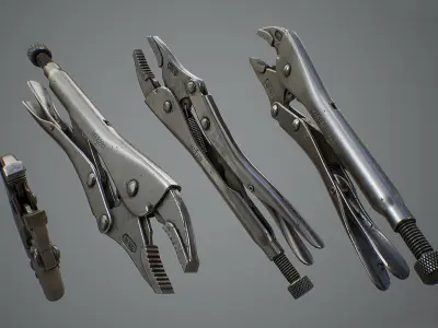 Locking Pliers Low-poly 3D model