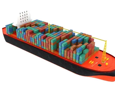 Container Ship  Low-poly 3D model