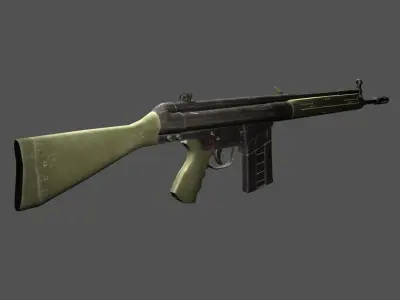 G3 machine gun Low-poly 3D model