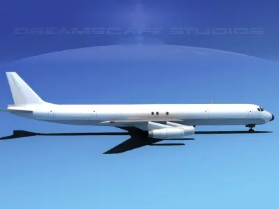 Douglas DC-8-63F Unmarked 1 3D model