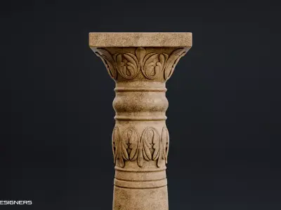 Ancient Ornamental Column 3D model