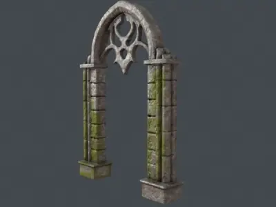 Arch model old stone archway Low-poly 3D model