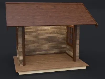 EUROPEAN COMMERCIAL WOODEN BUILDING STALL VER-1 2024 3D model