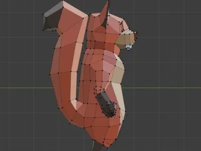 Low Poly Squirrel polygonal fox Low-poly 3D model