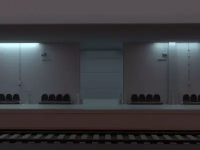 Train Station  Low-poly 3D model buy