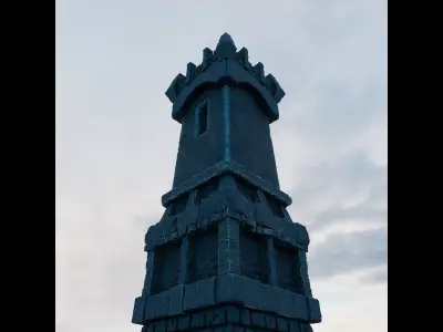 Medieval Castle Structure - Tower B 3D model