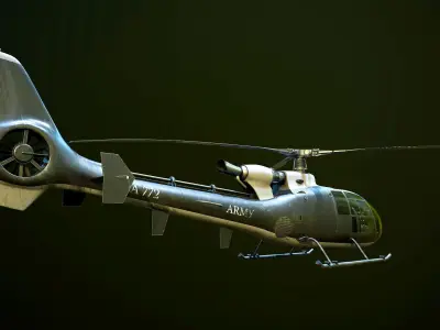 Helicopter SA340 Gazelle 3D model by Ostap604