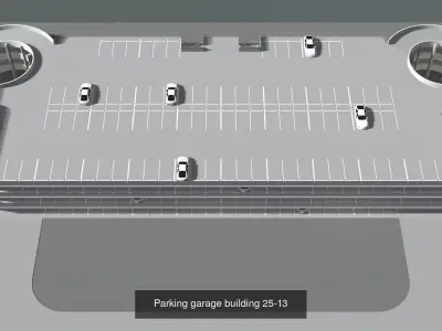 Parking garage buildings 3D Model Pack