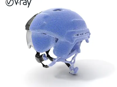 Tactical Helmet D Model Pack with Adjustable Straps Low-poly 3D model