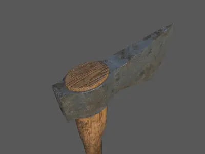 Wood cutter  Axe Low-poly 3D model