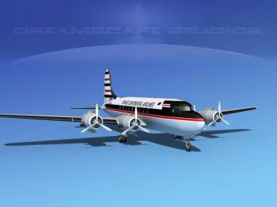 Douglas DC-4 Trans Continental 3D model
