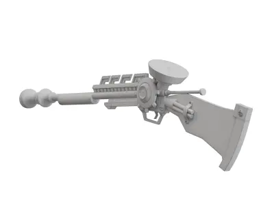 Seampunk Gun Low-poly 3D model