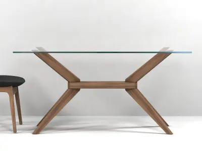 Magna Glass Dining Table by inmod  sohoconcept eiffel wood chair 3D model