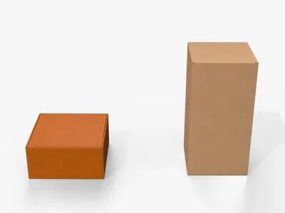 Cardboard Box Collection - Tall and Medium Mix 3D model