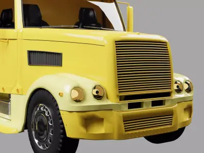 concrete mixer truck Low-poly 3D model Low-poly