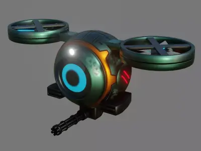 Sci-Fi Drone - Low Poly - Game Ready - PBR Low-poly 3D model buy