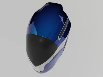 futuristic helmet ninja Low-poly 3D model