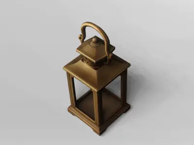Vintage Brass Lantern 3D Model 3D model