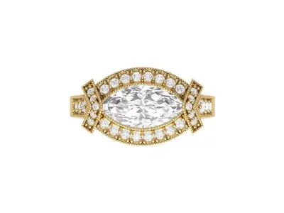Marquise Art Deco Ring 3D print model purchase