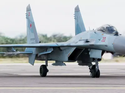 Russian Fighter Jet Sukhoi SU-35 Flanker 3D model
