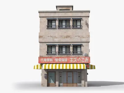 Japanese House x13 Low-poly 3D model
