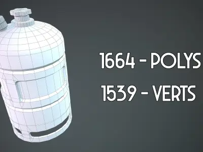 GAS TANK STYLIZED CARTOON Low-poly 3D model