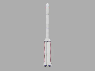 Long March 7A launch vehicle --- Blend-FBX 3D model