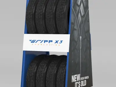 2 Wheler Tyre Stand  3D model