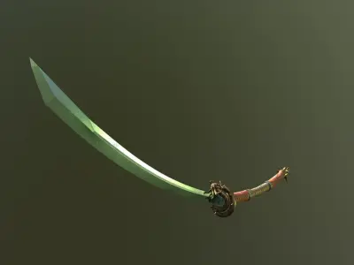 Katana Nagamaki Low-poly 3D model