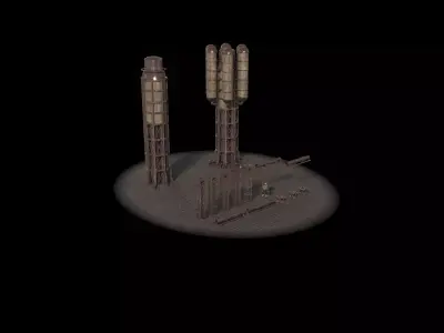 Steampunk Water Tower Free low-poly 3D model