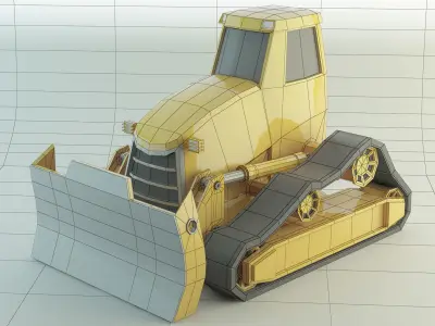 Low Poly Bulldozer 3D model