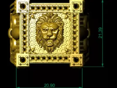 Royal Lion Ring Luxury 3D Jewelry Model File 3D print model