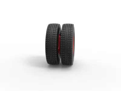 Rear wheel of Pickup Truck Scale 1 to 25 3D print model